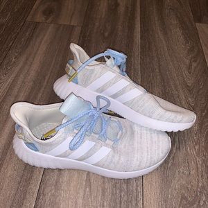 Never worn white and blue adidas cloud foam